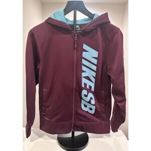 Nike SB Youth Large Maroon Hooded Full-Zip Sweatshirt